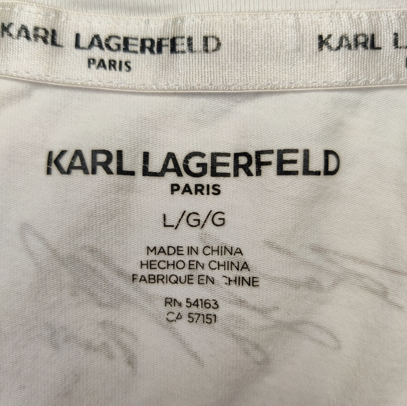 Karl Lagerfeld white shirt with Paris theme size L - Picture 4 of 4